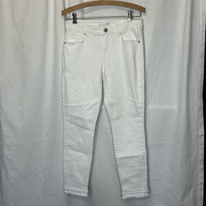 NWT ANN TAYLOR LOFT CURVY SKINNY WHITE JEANS SIZE 26 f17